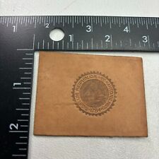 VTG c 1910s THOUGHT TO BE STATE SEAL OF NEW HAMSHIRE Tobacco Leather Patch 39RI picture