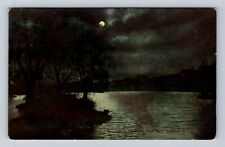 Cleveland OH-Ohio, Lake By Moonlight, Wade Park, Antique Vintage c1913 Postcard picture