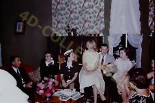 Vintage Slide Photo Charming Mid Century Family Gathering in Living Room picture