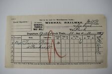 Railway Parcels Way Bill Wirral Railway BIRKENHEAD DOCKS to LOW LEVEL 1897 picture