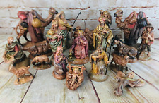 Vtg 19 Piece Detailed Finish Ceramic Nativity Set - Large Size picture