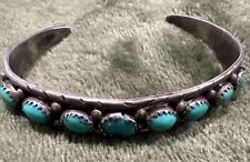 Vintage Navajo Row Bracelet - Sterling Silver and Turquoise picture