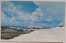 Beartooth Highway, Montana Pink Snow June July Old Car Deadman Curve Postcard A4 picture