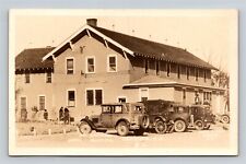 c1927 RPPC Canistota SD South Dakota Hotel Hospital Dr Ortman Old Car Real Photo picture