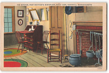 Postcard The Kitchen, Poet Whittier's Birthplace, Built 1688, Haverhill VTG ME3. picture
