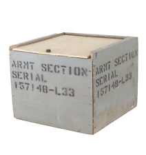 Vintage US Army Military ARMT Section Wood Wooden Box Compartment Bin Slide Lid picture