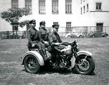 Vintage 40s 50s Motorcycle Police Photo Multi-Rider Old Cars picture