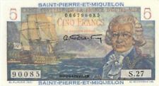 St. Pierre and Miquelon - 5 Francs - P-22 - 1950-60 dated Foreign Paper Money -  picture