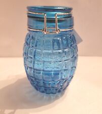 Contained Art, Grenade Blue Colored Glass Airtight Stash Jar 250 ml New picture