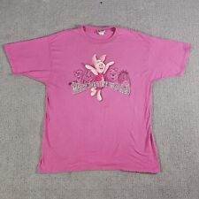 Vintage Walt Disney World Piglet Pooh T Shirt Adult Size XL Pink Retro Cartoon picture