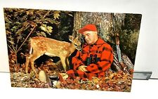 Vintage c 1969 Deer With Hunter Sleeping Maine Posted Post Card picture