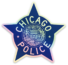CHICAGO POLICE STAR DECAL STICKER - 1960's Star Holographic, Size 3