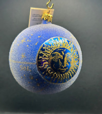 RARE VTG Christopher Radko ASTRONOMY Zodiac Sugared Round Ball Ornament 96-218-0 picture