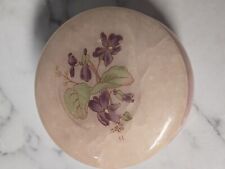 Vintage Genuine Alabaster Lefton Trinket Box Flower Made in Italy picture