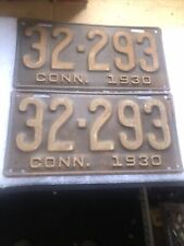 1930 Connecticut License Plates 32-293 Pair picture