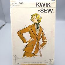 Vintage Sewing PATTERN Kwik Sew 734, Ladies 1970s Classic Blazer, Size 12 14 16 picture