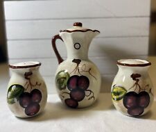Lorren Home Trends by Lorenzo Hand painted Pitcher  salt and pepper  3 pieces picture