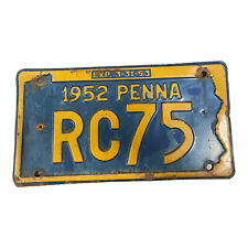 1952 Pennsylvania License Plate RC75 Man Cave Garage Classic Car Decor picture