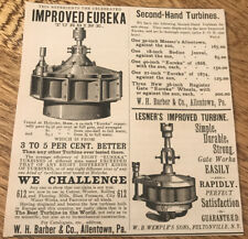 ORIGINAL 1882 Eureka Turbine - Allentown - Philadelphia - Industrial Advertising picture