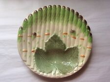 Antique French Majolica Asparagus and Leaf Plate c.1890-1910 picture