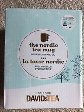 NIB David's Tea Nordic Tea Mug Teal w/Infuser Lid Color Changing picture