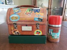 Vintage 1959 Alladin Globe-Trotter Dome Lunch Box W/ Thermos picture