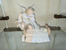 Beautiful Guardian Angel Watching Sleeping Child Baby Ceramic LLADRO  picture