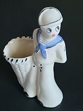 Vintage 1940’s Sailor Figurine  Ceramic Japan Tatoo Anchor  Atomic White Uniform picture