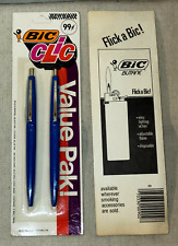 Vintage New Old Stock Bic Clic Value Pak Includes 2 Ball Pens With Blue Ink picture