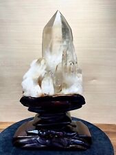 8.5lb Rare Natural Clear quartz White Crystal druse reiki healing energy+stand picture