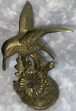 Vintage Brass Hummingbird Figurine Great Patina Paper Weight Bird Lover 5 1/4” picture