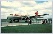 Airplane Postcard Capital Airlines Douglas DC-4 Capitaliner Newark DE11 picture