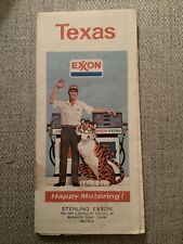 Vintage 1974 Exxon Texas Gas Station Travel Road Map Sterling Exxon Navasota TX picture