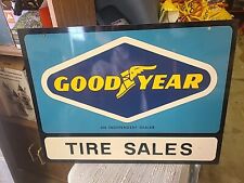 Original Goodyear Tire Sales Independent Dealer Double Sided Painted Metal Sign picture