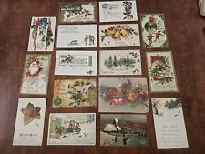 Lot of 16 Antique CHRISTMAS POSTCARDS Santa Claus Embossed Early 1900's L2 picture