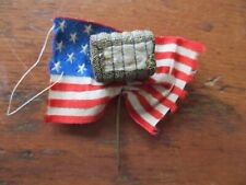 RARE C1900 pinback w/miniature bale of (real) cotton & silk US flag w/13 states picture