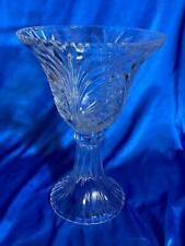 Very LARGE Cut Glass Footed Vase - 14.35