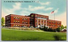 Middletown NY New York E.A. Horton Memorial Hospital Vintage Linen Postcard picture
