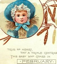 1892 Demorest's Family Magazine February Month Calendar Adorable Child #5 B picture
