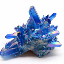 Natural Aura Blue Titanium VUG Quartz Gemstone Mineral Crystal Cluster Specimen picture