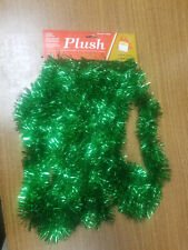 Holiday Trims Tinsel Garland Green 15 Ft 1980's  NOS picture