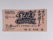 Ozzy Osbourne Ticket Original Concert Sun Plaza Hall Tokyo Japan July 6th 1984 picture
