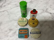 Six Vintage Tins Doans Pills, Wernet's Powder, Mentholatum, Ex-Lax, 2 Unguentine picture