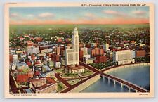 c1940s Downtown Marconi Boulevard Building Aerial View Columbus Ohio OH Postcard picture