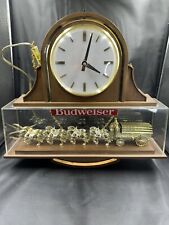 Budweiser Lanshire Clock Clydesdale Horse Vintage Beer Sign Antique Light Works picture