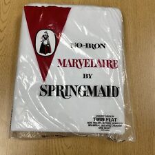 Vintage NOS Marvelaire by Springmaid Twin Flat Sheet 50/50 White picture