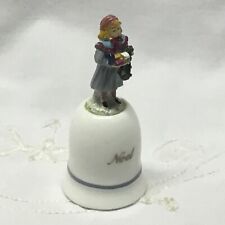 VTG NOEL THIMBLE HAND PAINTED PEWTER FIGURINE ON CHINA BASE picture