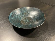 Hand Hammered Solid Copper 7-1/Rustic Primitive Bowl Handmade Patina Art picture