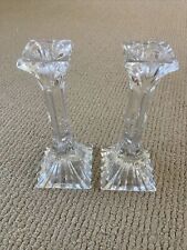 Pair Of Lead Crystal Single Light Candle Sticks  picture