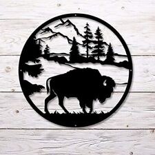 American Bison Metal Sign - Buffalo Sign - Entrance Decor - Farmhouse Decor  picture